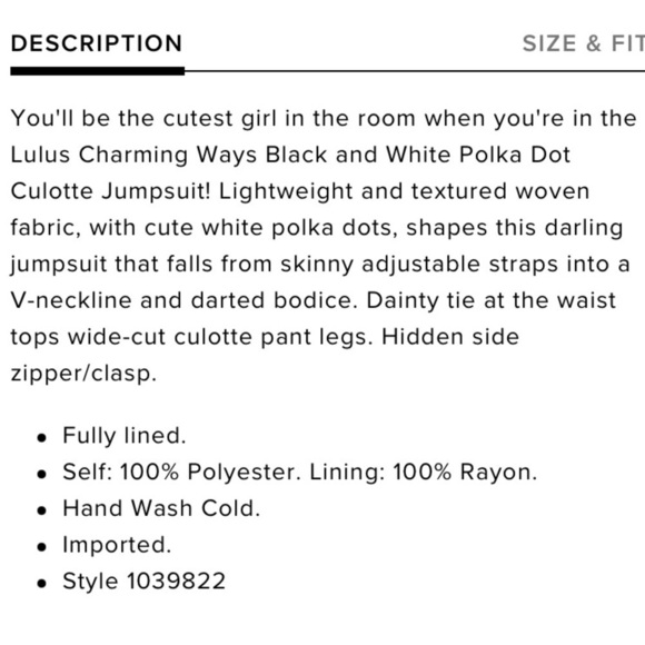 Lulus Charming Ways Black White Polka Dot Culotte Jumpsuit Small - Picture 14 of 15